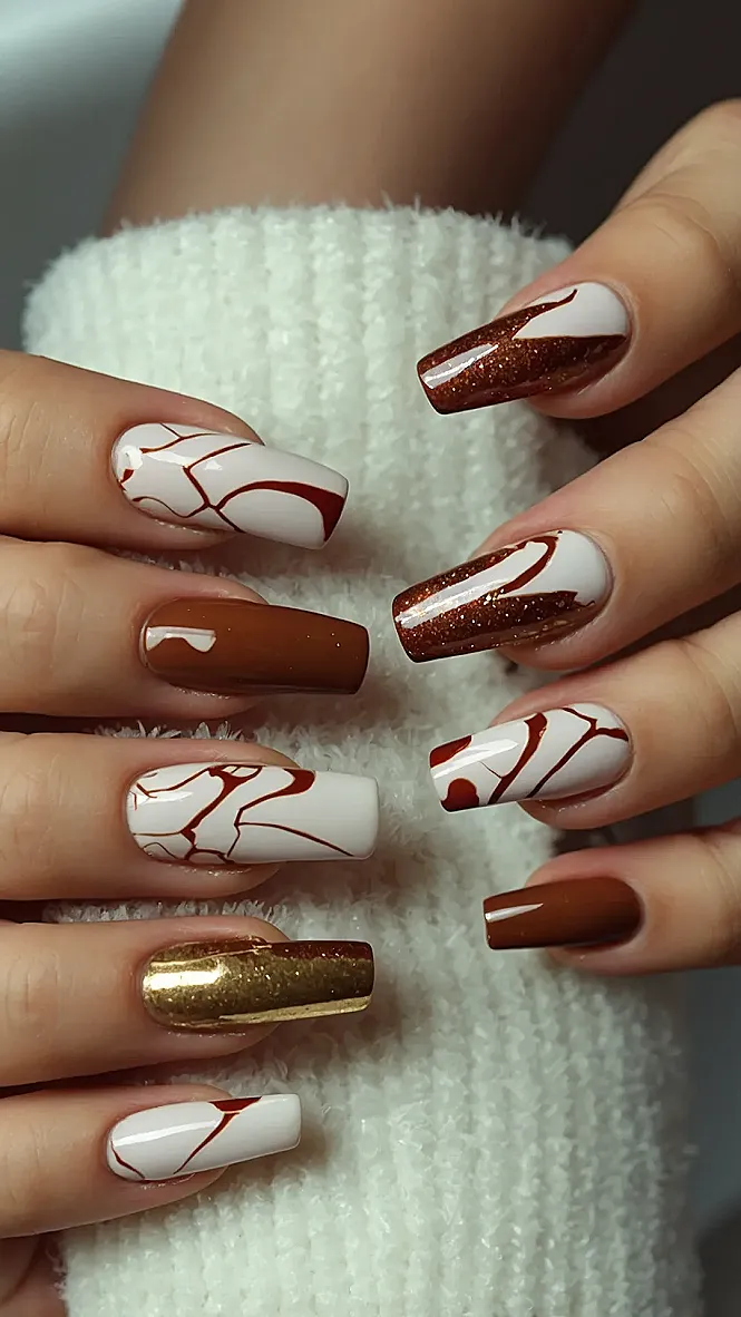 Scorpio Glam:  Acrylic Nails with a Touch of Fall
