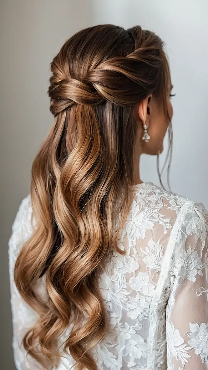 Whimsical Half Up Half Down Bridal Hairstyles for a Magical Wedding