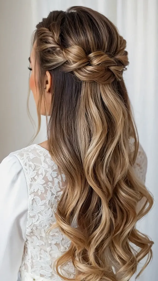 Serene Half Up Half Down Wedding Hair Looks for a Fairytale Wedding