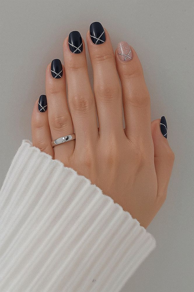 Classy Black & Nude Oval Nails: Your Next Chic Mani Obsession