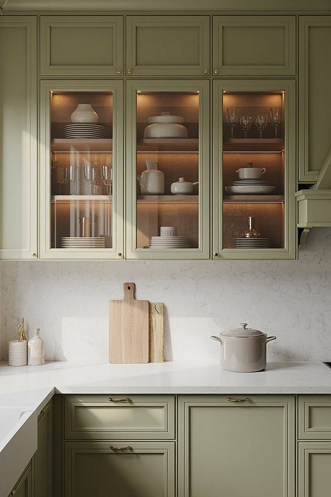 Serene Clary Sage Green Kitchen Cabinets: Dream House Makeover