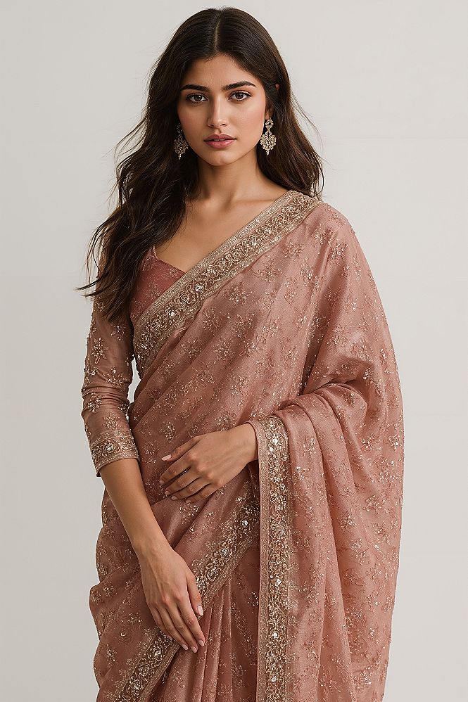Elegant Full Sleeve Sarees for Wedding Guests & Brides