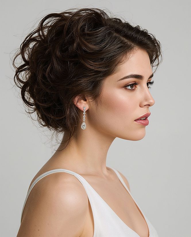 Elegant Curly Ponytail: Effortless Bridal Hair Inspiration
