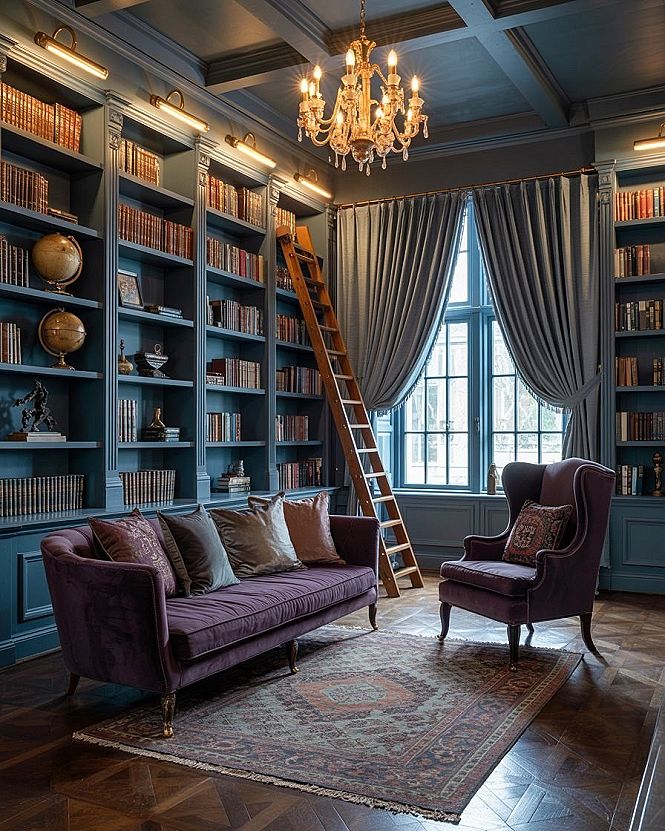 Cozy Modern Victorian Library: Your Amazing Home Reading Nook