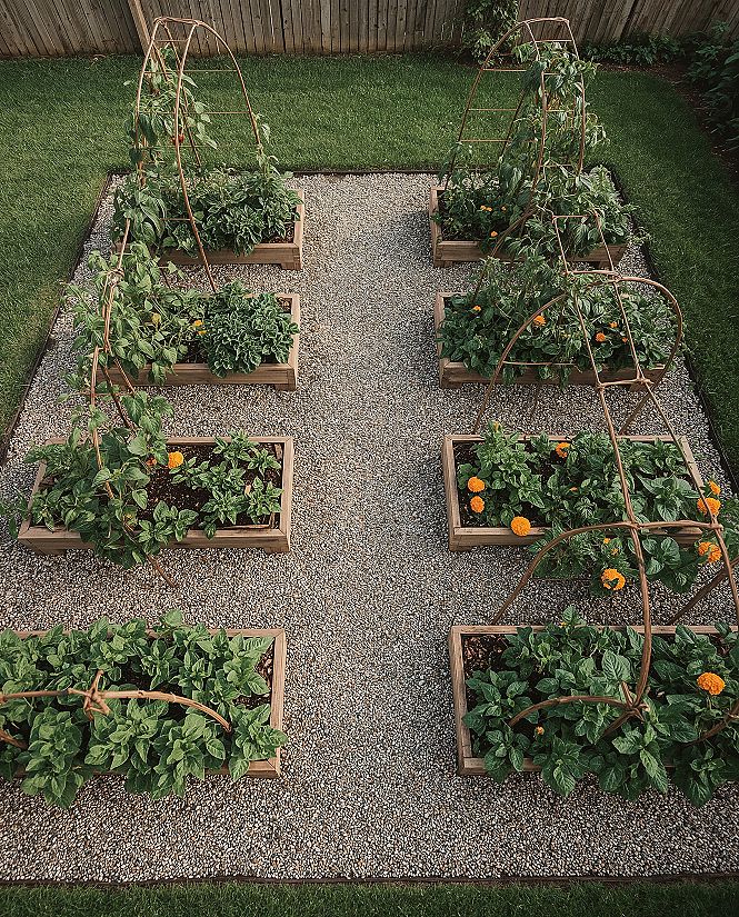 Lush Backyard Vegetable Gardens: Stunning Raised Bed Layouts