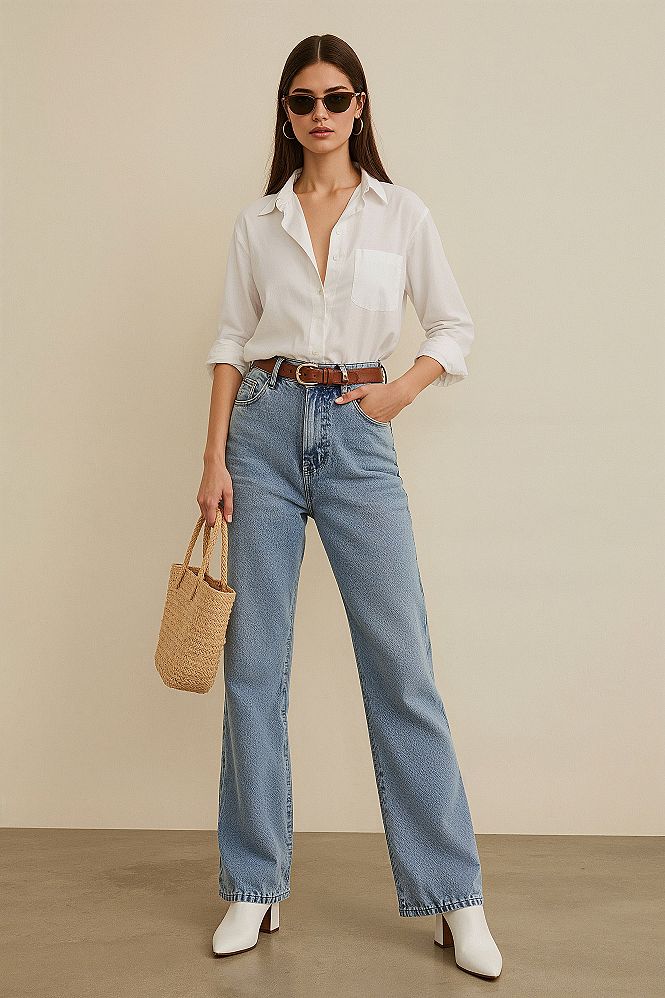 Effortless Summer Style: Chic Wide-Leg Denim Outfits