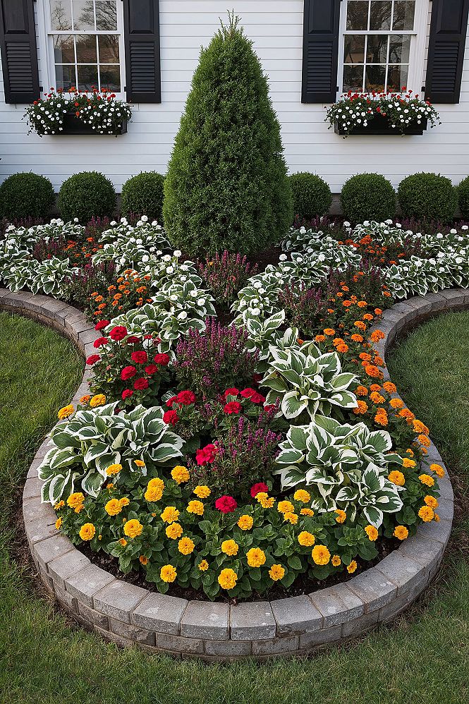 Elevate Your Curb Appeal: Stunning Front Yard Flower Beds with Stone Edging