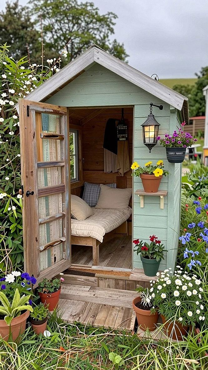 Pairing a Garden Shed with a Hanging Wood Swing