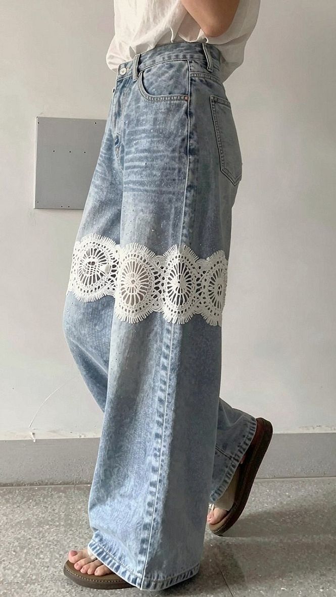 Why Denim and Lace Trousers Work So Well Together