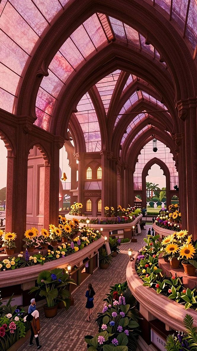 Designing a Covered Greenhouse Archway with Warm Lighting
