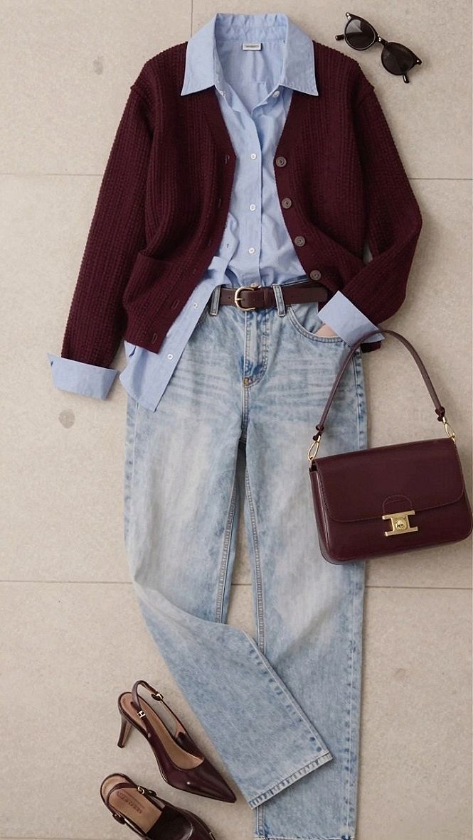 Styling Denim With a Button-Down Shirt and Knitwear