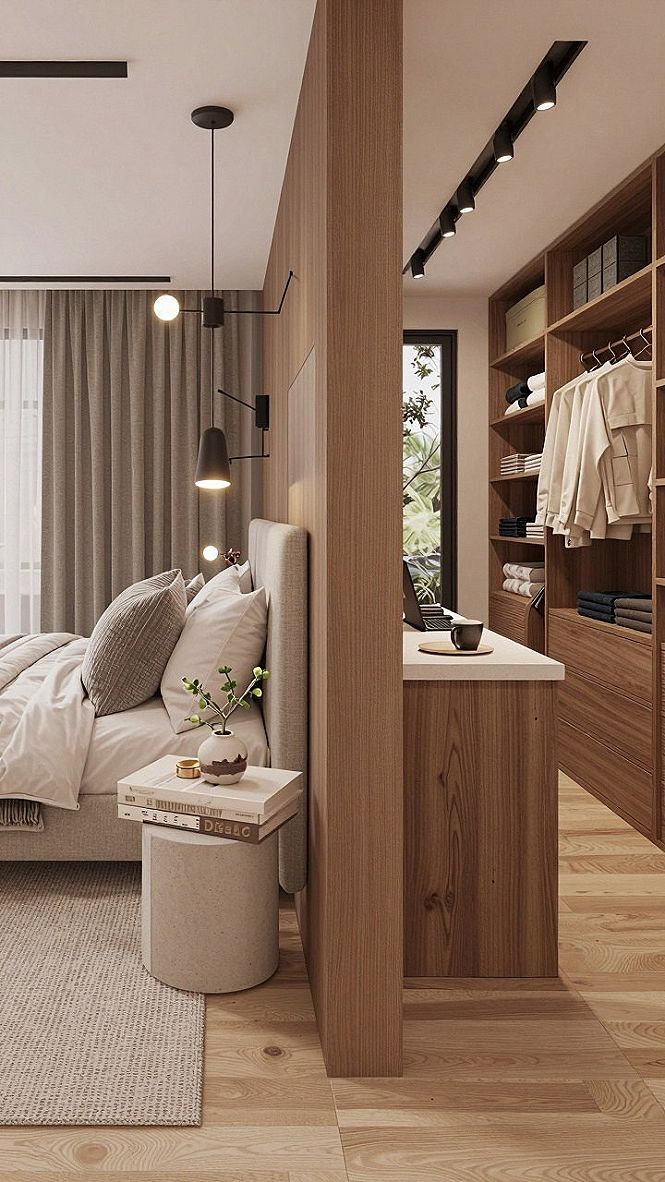 Using Wood Paneling to Divide Space and Mount a Television