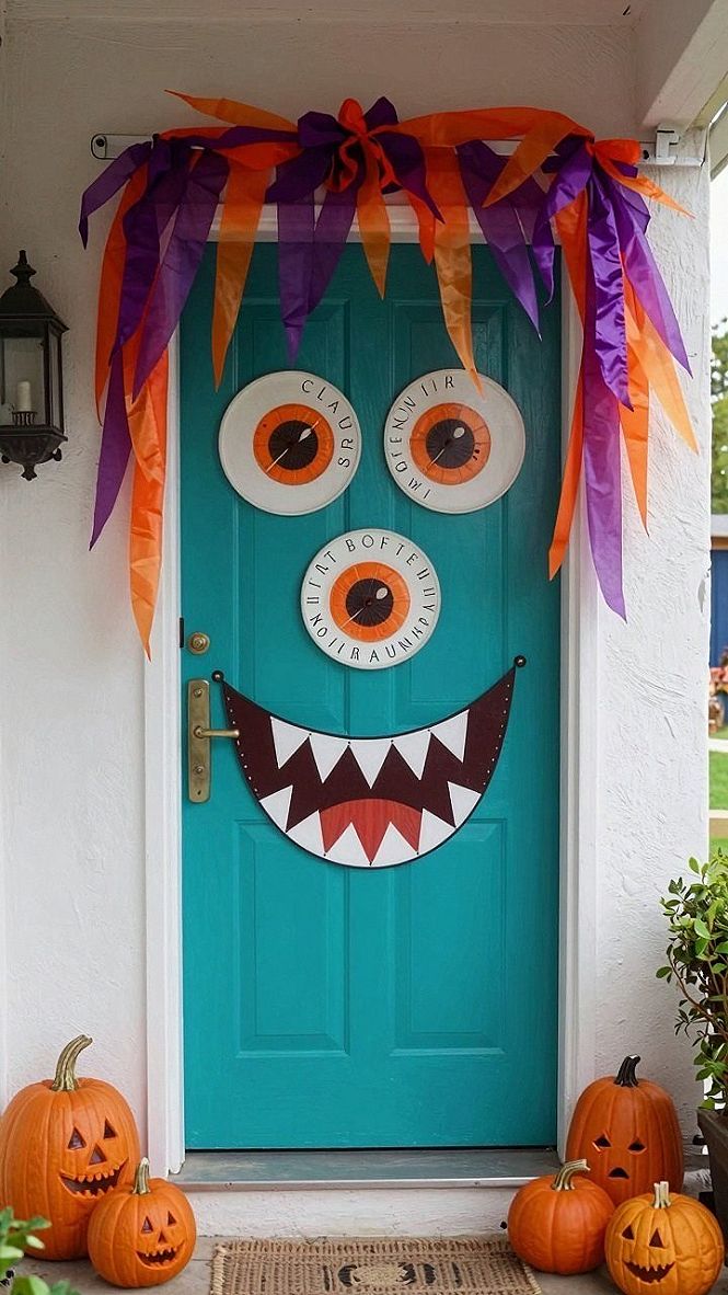 Transforming A Classroom Door Into A Friendly Monster