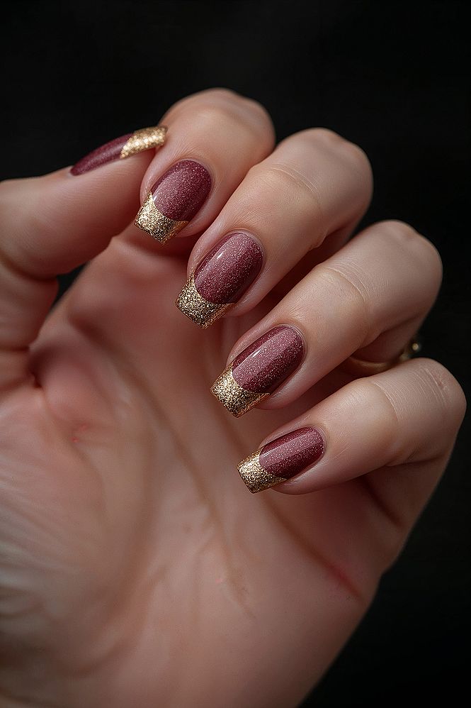 Dazzling Cat Eye Nails: Gold French Tip Sparkle for Special Moments