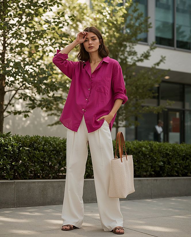 Effortless Linen Outfits: Vibrant Warm Weather Style