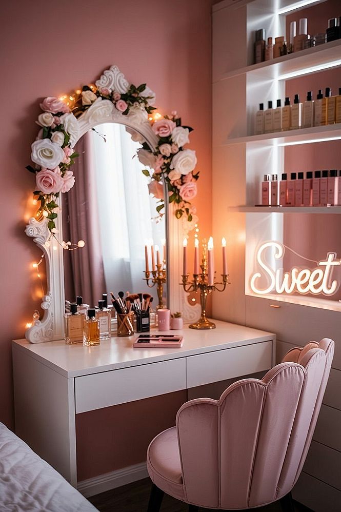 Pretty Girl's Room Aesthetic: Best Pink Dressing Table Ideas