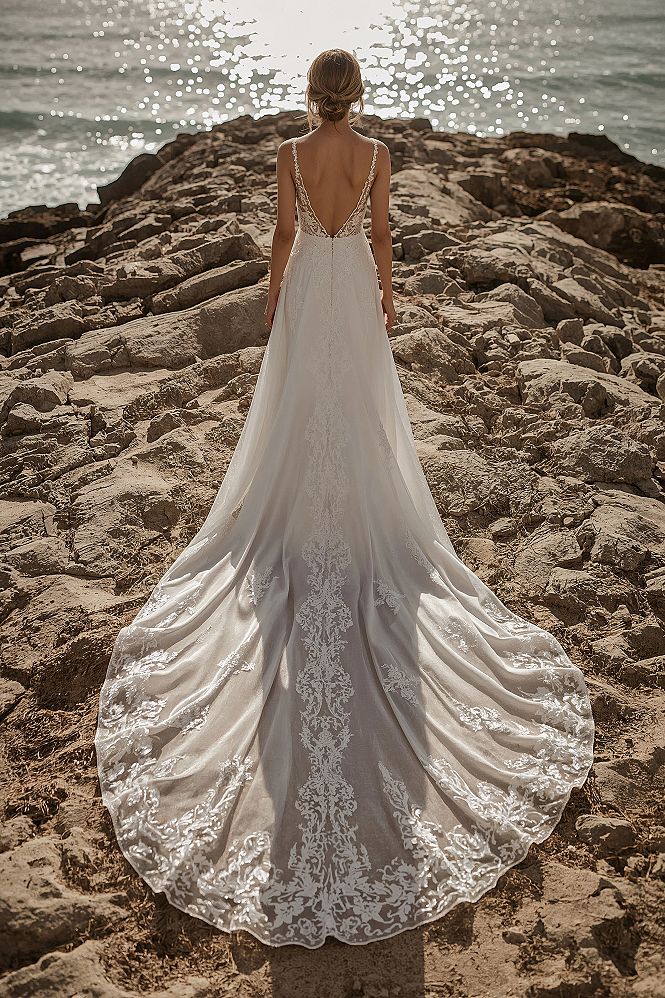 Low Back Lace Perfection: Destination & Beach Wedding Dreams