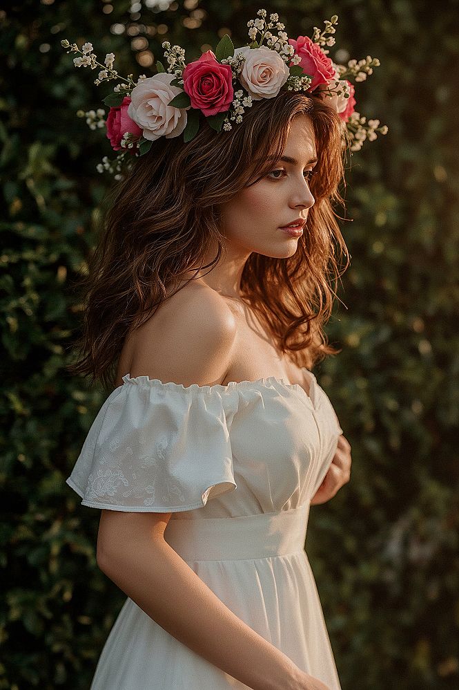 Boho Chic Floral Head Crown: Alternative Bridal Hair Accessory