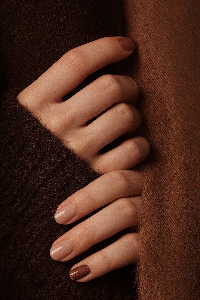 Effortless Neutral Nails: Minimalist Brown & Beige Gel Ideas
