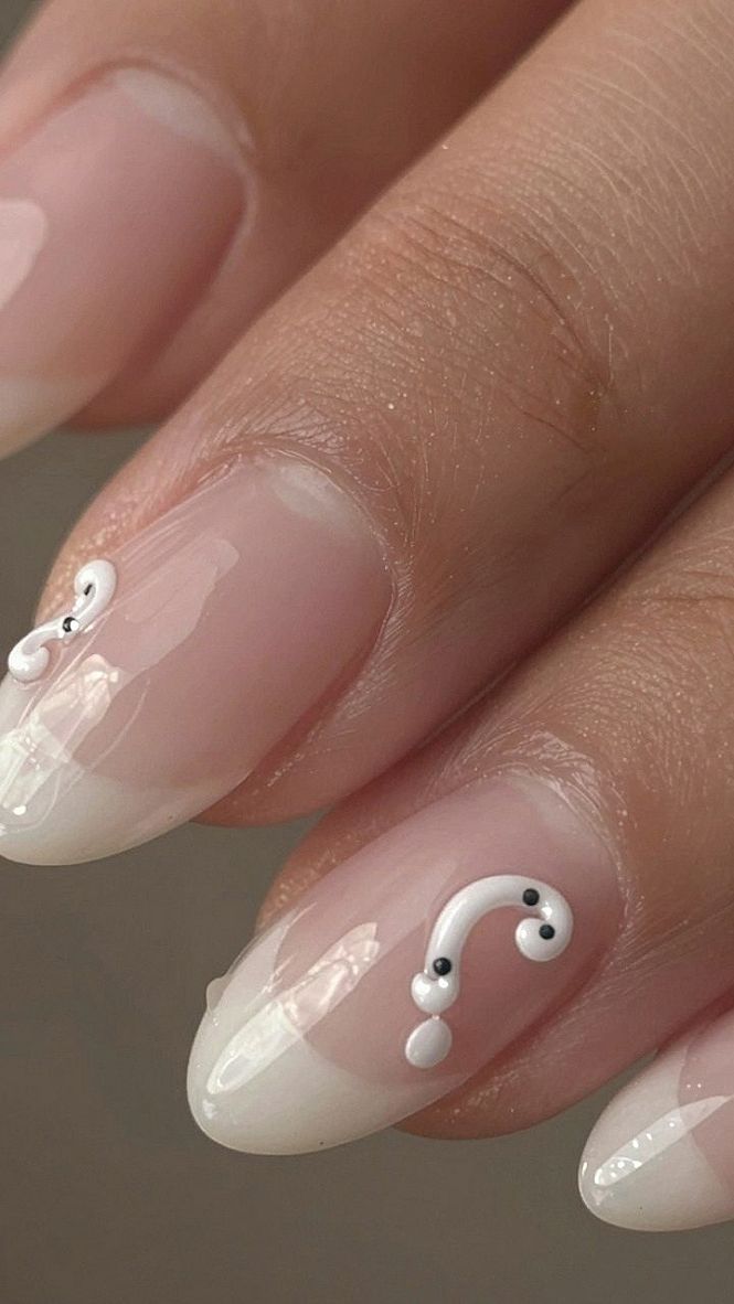 Choosing Raised White Swirl Art For Simple Bridesmaid Nails