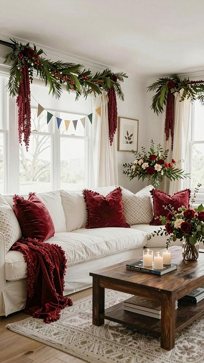 Styling Red and Gold Living Room Pillows and Throws