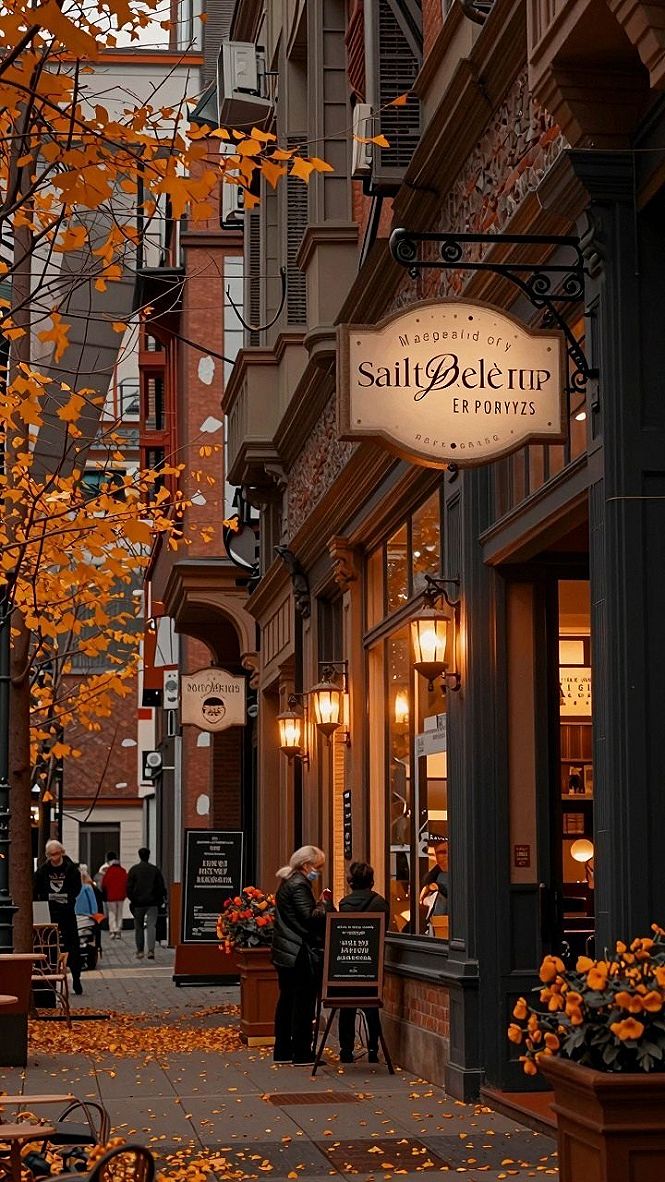 Selecting Warm Autumn Cafe Street Wallpapers for Your Screen