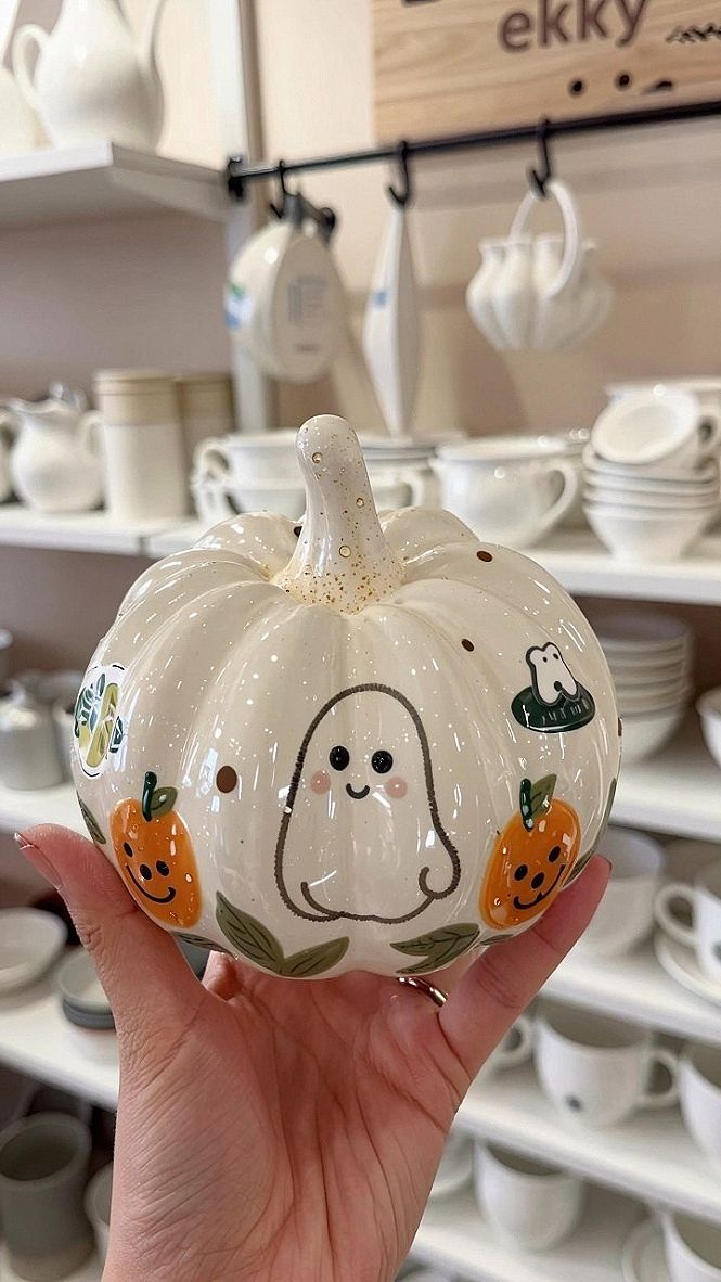 Choosing Between Painted Ghost Details and Mini Pumpkins