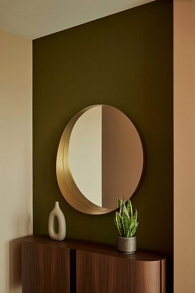 Dramatic Olive Green Accent Walls for Home Entrance Decor