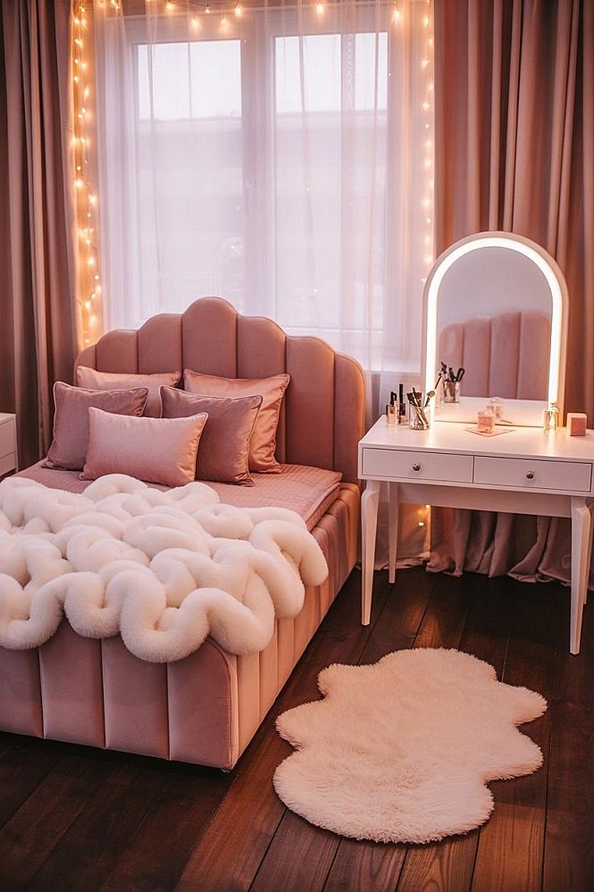 Teen Dream Bedroom: Clean Girl Aesthetic with Pink Accents
