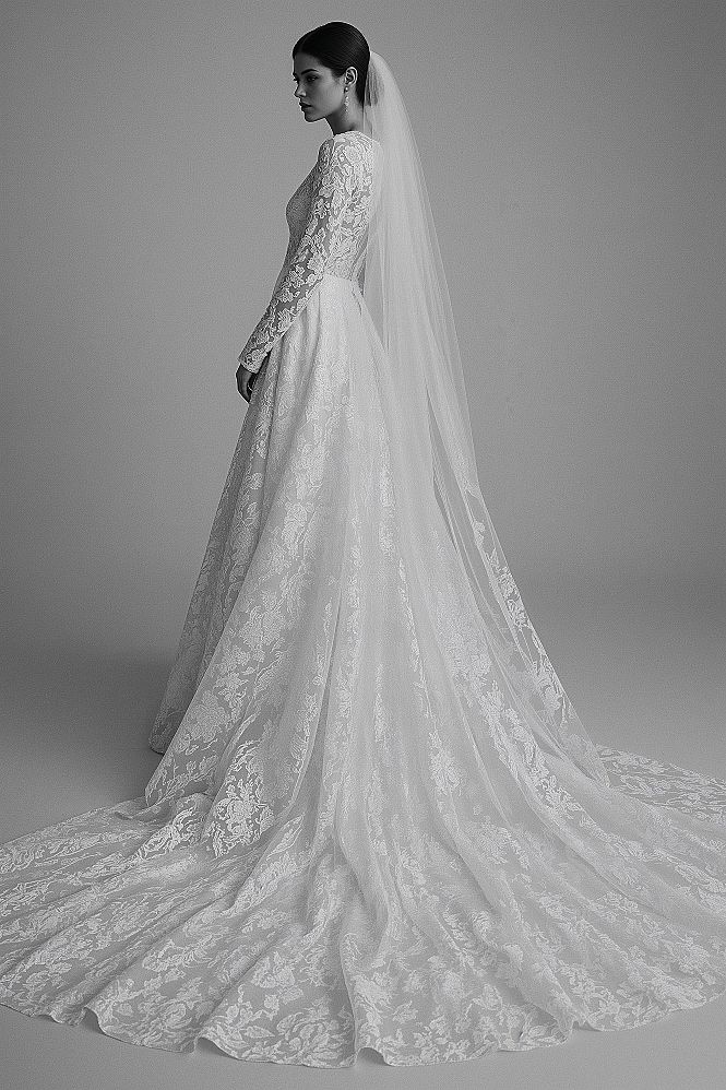 GEMMA: The Ultimate 2024 Lace A-Line Wedding Dress with Long Sleeves