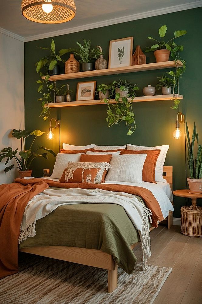 Boho Guest Bedroom Aesthetic: Natural Wood & Plant-Filled Oasis