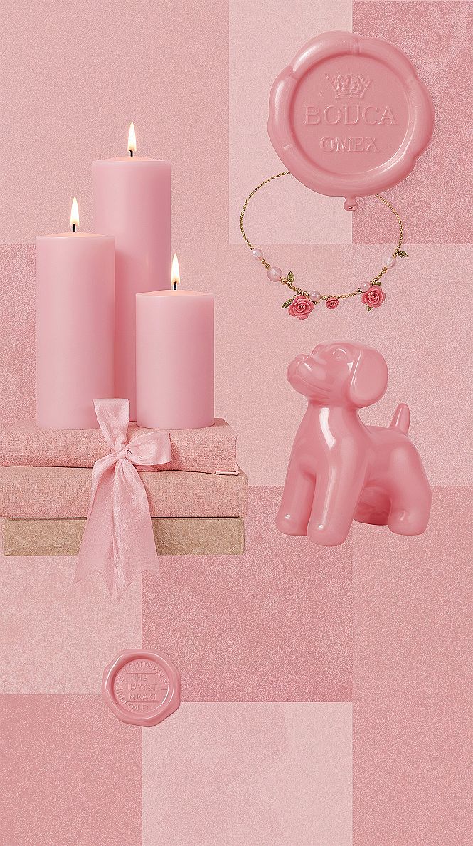 Chic Pink Aesthetic Collage: Sophisticated Home Screen Wallpaper