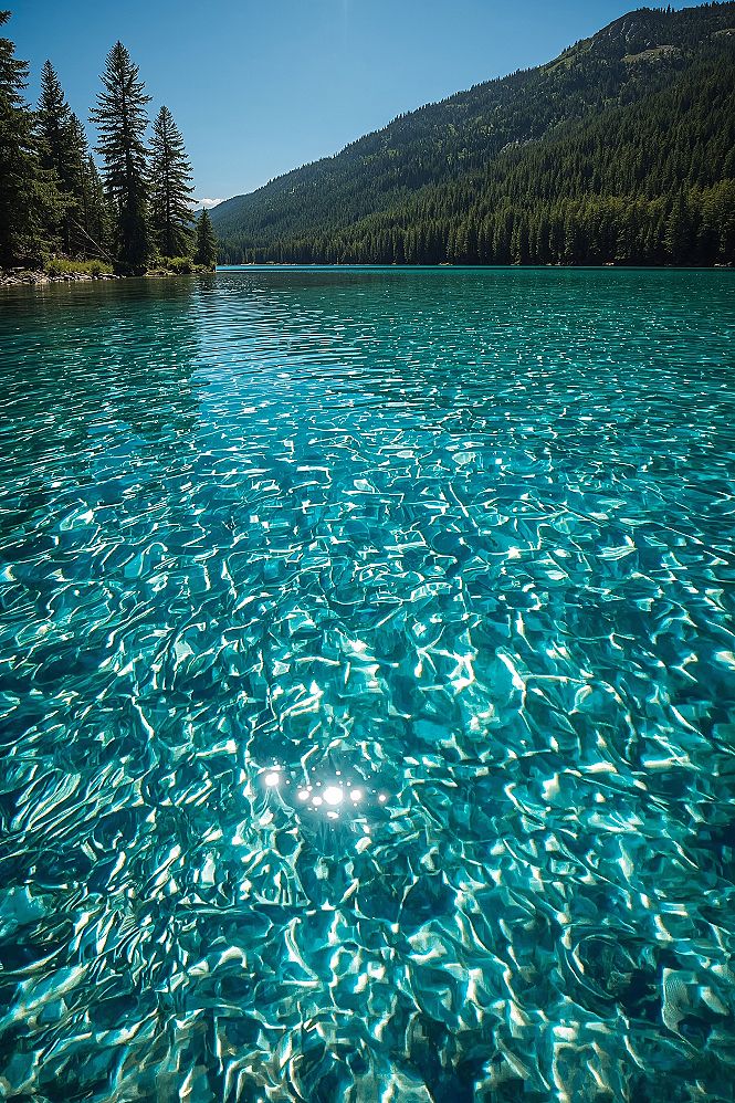 Crystal Clear Turquoise Lakes: Beautiful Outdoor Nature Views