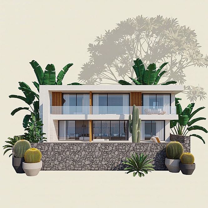 Modern Villa Elevation: Stunning Architecture & Landscape Design