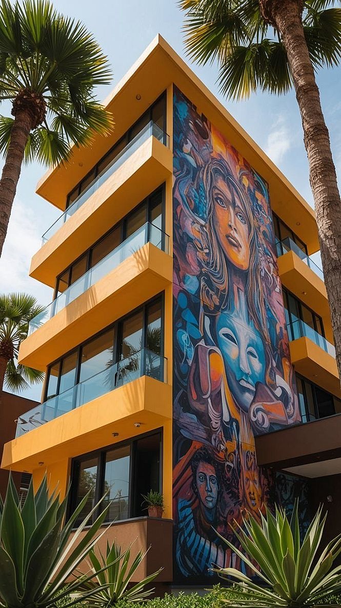 Bold Modern House Exterior Murals: Artistic Walls
