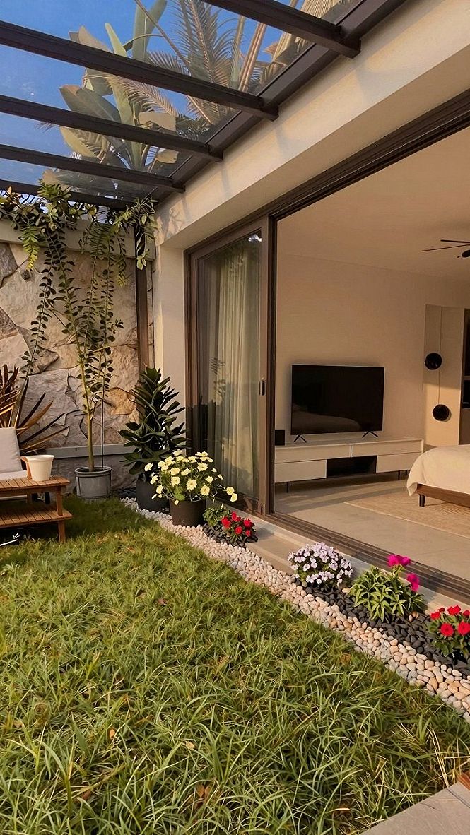 Designing a Glass Roof Courtyard Garden for Small Spaces