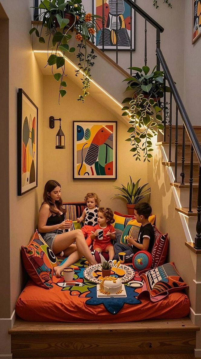 Creating a Cozy Under Stair Reading Nook
