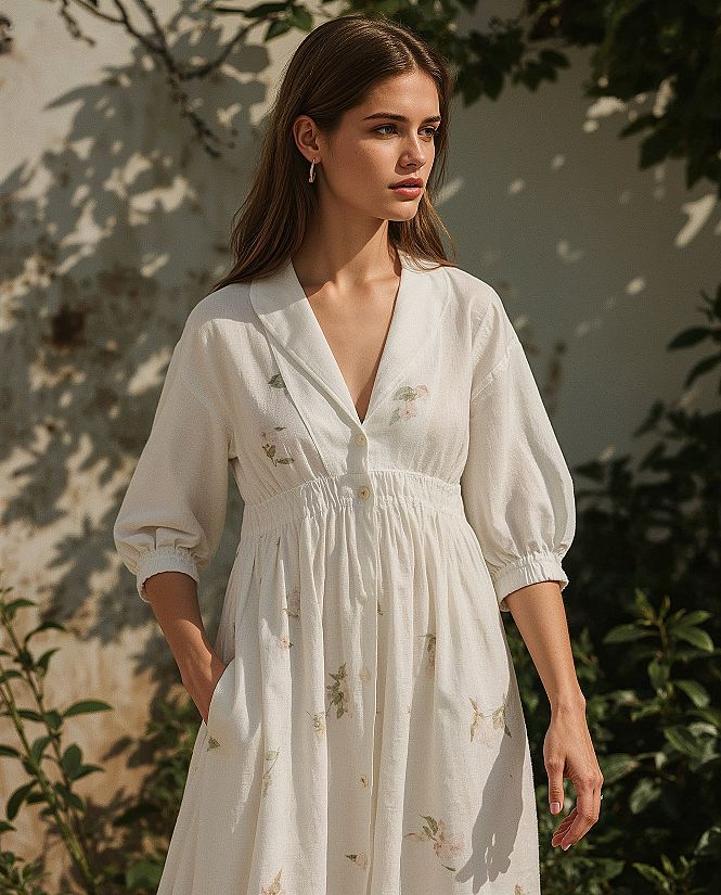 Vintage Summer Escape: Dreamy Linen Maxi Dress for Sun-Kissed Days