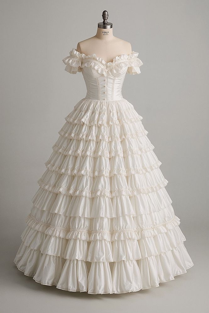 Vintage Crinoline Victorian Wedding Dress: Marie Antoinette Dreams