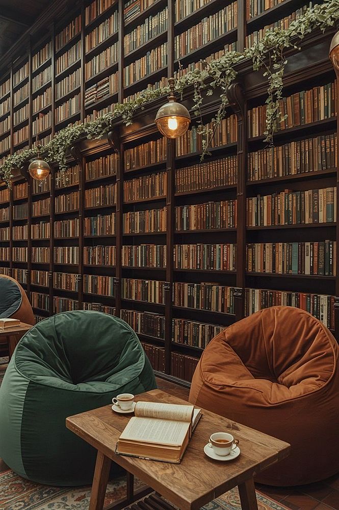 Dream Library & Bookstore Cafe Inspired Home Library Rooms