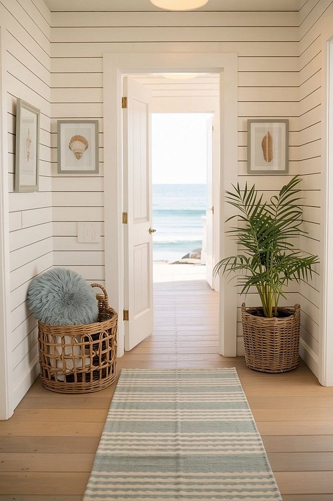 Chic Coastal Hallway Design: Welcoming Home Entrance Decor
