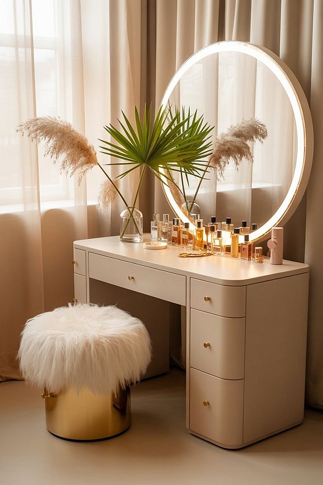 Aesthetic Vanity Ideas: Chic Minimalist Dressing Table for Bedrooms