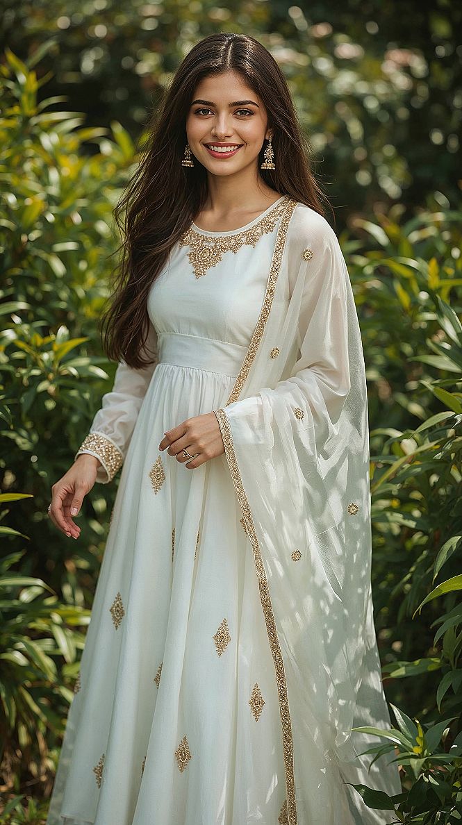 Simple Pakistani Dresses: Minimalist White & Gold for Bridal Events
