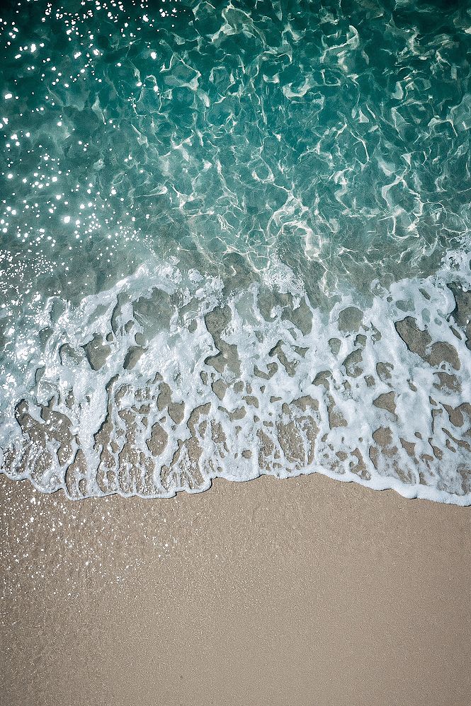 Aerial Ocean Waves: Stunning Beach Waves iPhone Wallpaper