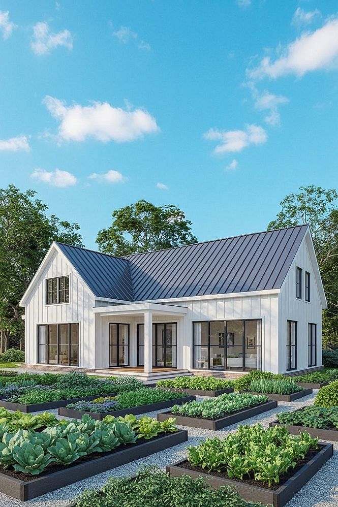 Modern Farmhouse Dreams: Lush Gardens & Sustainable Living