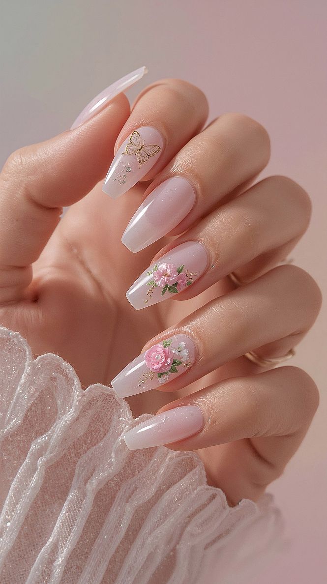 Whimsical Butterfly & Fairy Garden Nail Art Ideas