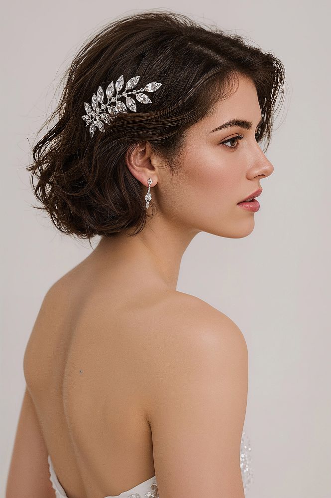 Chic Crystal Side Hair Pieces for Modern Bridal Hair Half Up Styles