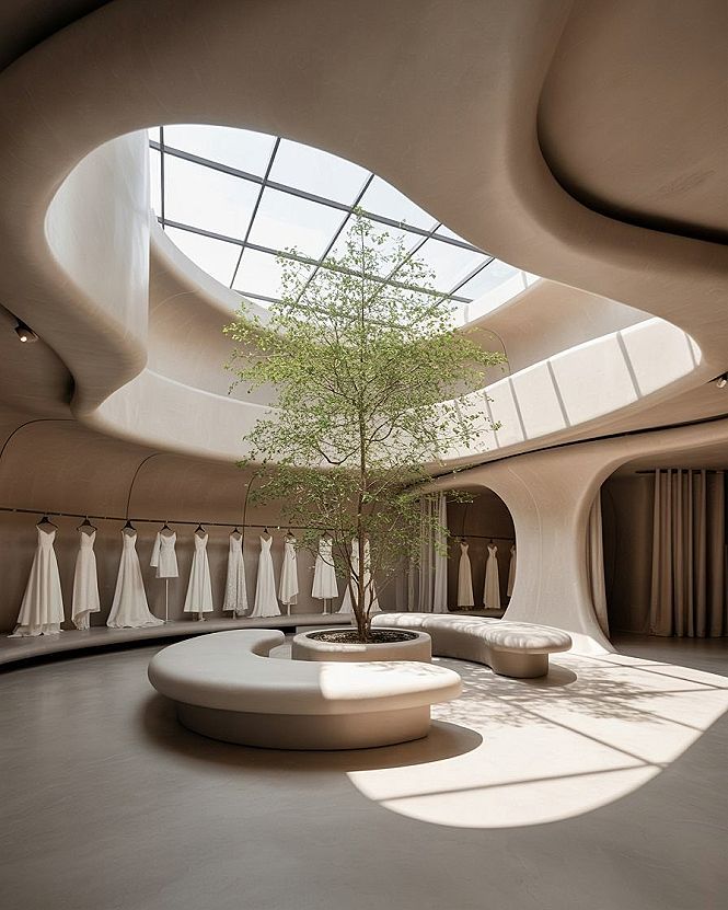 Minimal Luxury Showroom: Natural Elements in Bridal Design