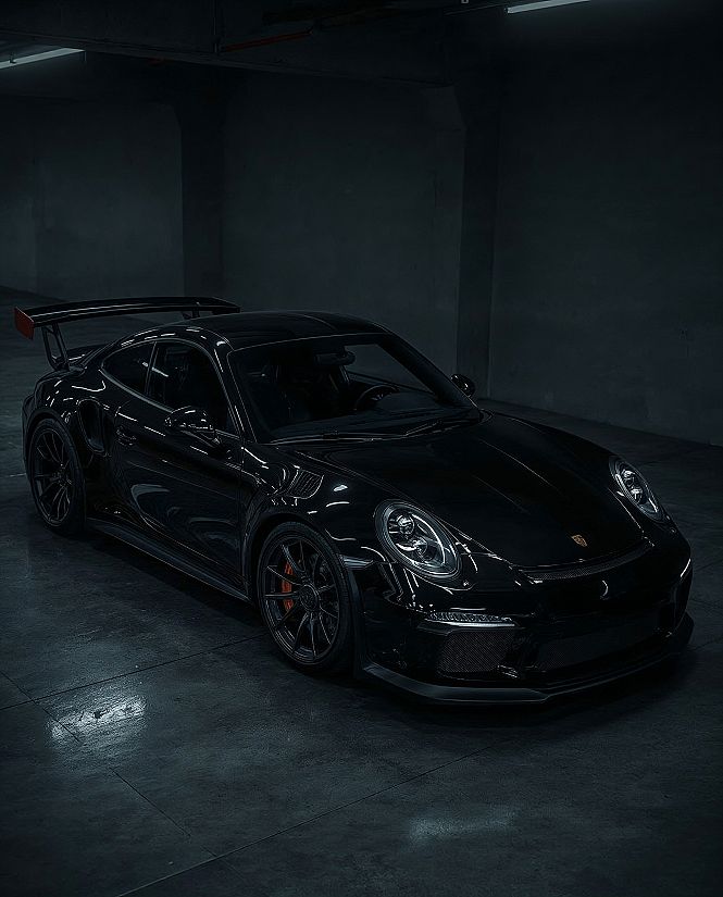 Porsche 911 GT3 RS: Black Luxury Car 4K PC Wallpaper