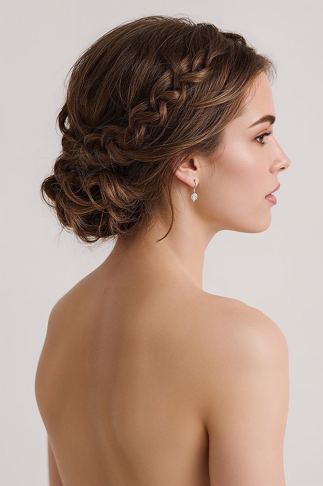 Timeless Twisted Bridal Updo with Highlights: Cute Wedding Hairstyles